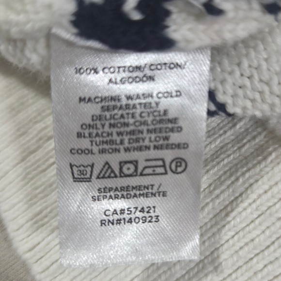 LOFT Outlet Women's White Navy Striped Button Front Cardigan Sweater Size L - Picture 3 of 4